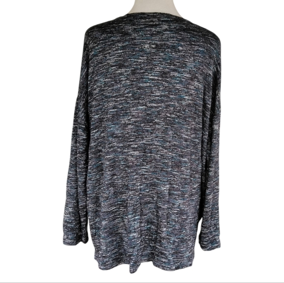 Chico's Heathered Space Dye Long Sleeve Scoop Neck Sweater Size 2 Large - Picture 4 of 8